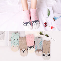 Women's Fashion Simple Cartoon Cotton Socks