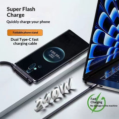 240W Fast-Charging Foldable Stand Data Cable
