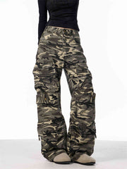 Camouflage Cargo Pants Women's Loose Wide Leg Jeans