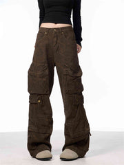 Camouflage Cargo Pants Women's Loose Wide Leg Jeans