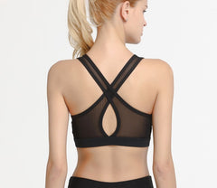 Front zip yoga bra without steel ring