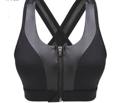 Front zip yoga bra without steel ring