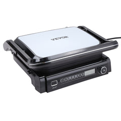VEVOR 7 IN 1 Commercial Electric Griddle, 1800W Indoor Countertop Grill, Stainless Steel Restaurant Teppanyaki Grill With Non Stick Iron Cooking Plate, Adjustable Temp Control 110V