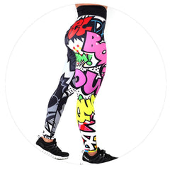Printed Little Monster Yoga Leggings Hip High Waist Leggings
