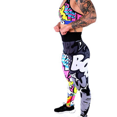 Printed Little Monster Yoga Leggings Hip High Waist Leggings