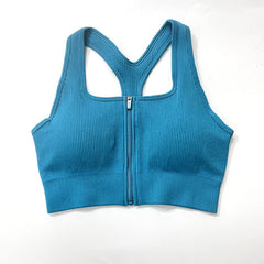 Zip Sports Top Tight Sports Bra