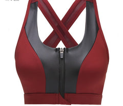 Front zip yoga bra without steel ring