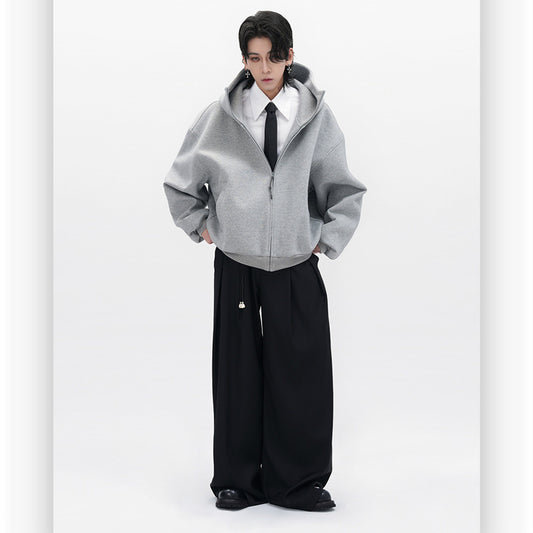 Air Layer Thickened Sweater Hooded Cardigan Zipper Coat