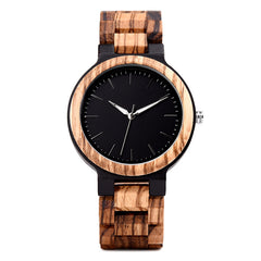 Men's wooden strap quartz watch