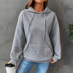 Women's Loose Fitting Hooded Long Sleeved Sweatshirt
