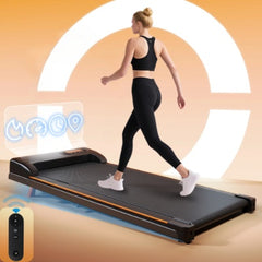 Folding Under Desk Walking Pad Treadmill With Adjustable Incline, 1-6 Km H Low Noise For Home Office, LED Display, Magnetic Remote Control, Transport Wheels Plug, Black.