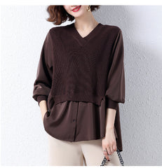 Dark Cold Ruffled Baby Shirt With Long Sleeves For Women