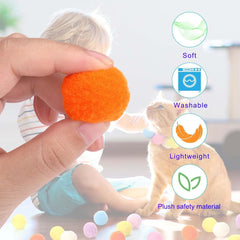 Cat Toy Ball Launcher Gun Cat Fetch Toy Gun Shooter Plush Ball Shooting Gun With 20Pcs Pom Pom Balls  Toys Interactive For Indoor Cats
