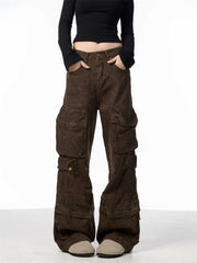 Camouflage Cargo Pants Women's Loose Wide Leg Jeans