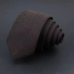 Thickened Sanded Fabric Hand Hit Men's Business Fashion Striped Solid Color Tie Cotton Formal Wear