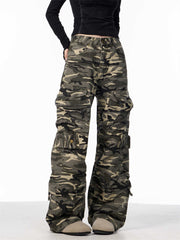 Camouflage Cargo Pants Women's Loose Wide Leg Jeans
