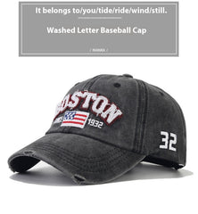 Washed Letter Baseball Cap Vintage Distressed
