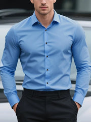 Bolubao Men Smart Casual Shirt Brand Fashion Solid Color