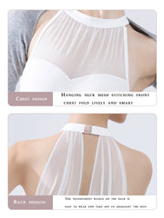 Sleeveless Halter Art Exam Exercise Clothing Mesh Stitching Gym Outfit