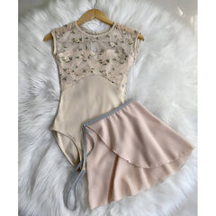 Ballet Practice Clothes Gym Outfit Women's Embroidered Jumpsuit