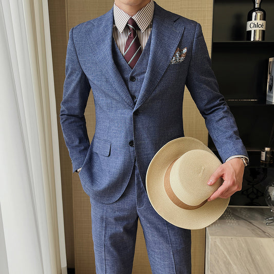 Spring And Summer Professional Casual Men's Three-piece Suit Jacket