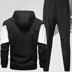 Mens Autumn Winter Two-Piece Hooded Sports Set