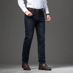 Stretch Jeans Autumn And Winter Loose Plus Size Business Casual Pants