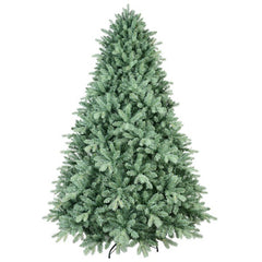 Artificial 8ft Blue Green Tint Christmas Tree With 3308 PE PVC Mixed Branch Tips, Memory Wire Iron Wire, Hinged Premium  Foldable Base For Indoor Holiday Decorating