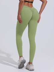 High Waist Yoga Pants For Women, Seamless, Scrunch Butt, Elastic, Ultra-Soft Comfort Fit, Solid Color Sports Leggings