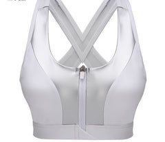 Front zip yoga bra without steel ring