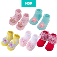 Fashion Striped Lace Flower Bow Socks