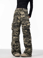 Camouflage Cargo Pants Women's Loose Wide Leg Jeans
