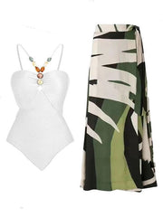 Women's Swimsuit Covered Belly Thin Bikini Suit