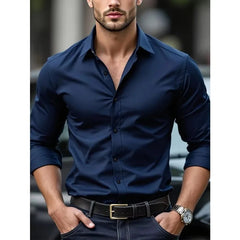 Bolubao Men Smart Casual Shirt Brand Fashion Solid Color