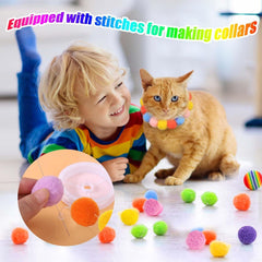 Cat Toy Ball Launcher Gun Cat Fetch Toy Gun Shooter Plush Ball Shooting Gun With 20Pcs Pom Pom Balls  Toys Interactive For Indoor Cats