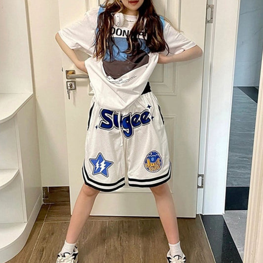 American Embroidered Mesh Basketball Shorts