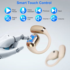 1 Set Wireless V5.4 Open Ear Earbuds With Earhook LED Display Charging Case IPX5 Waterproof 300Hrs Standby Time Touch Control Stereo Sport Headphones For Workout Running