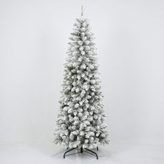 3 Pcs Flocked Artificial Christmas Tree Set With Lights, 4ft 5ft 6ft Christmas Snow Tree Set, Christmas Decor