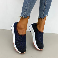 Flyknit Breathable Shoes Wedge Sneakers