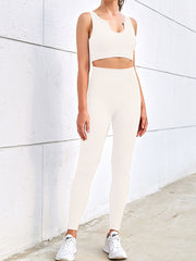 Womens Workout Sets 2 Piece - Seamless Yoga Outfits Shorts And Crop Top Matching Gym Athletic Clothing Set