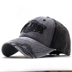NEW YORK Big Alphabet Embroidery Baseball Cap Washed Distressed Peaked Cap