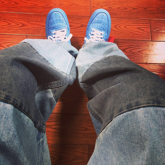 Twill Denim Jeans With Double Stitching