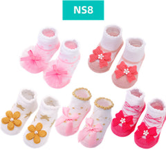 Fashion Striped Lace Flower Bow Socks