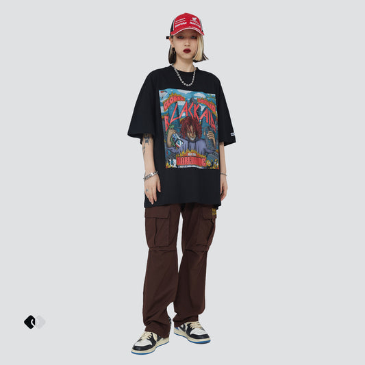 Combed Cotton Round Neck Street T-shirt Unisex Bottoming Shirt