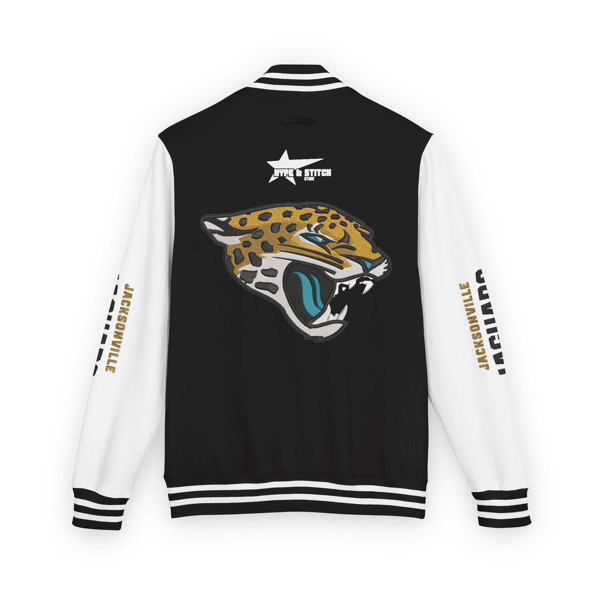 Jacksonville Jaguars Snap-Button Varsity Jacket | Colorblock Outerwear Coat