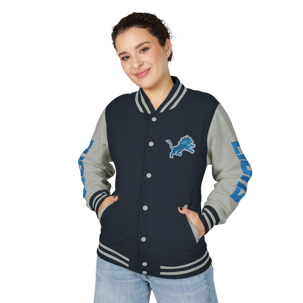 Custom Detroit Lions Unisex Heavyweight Varsity Letterman Jacket