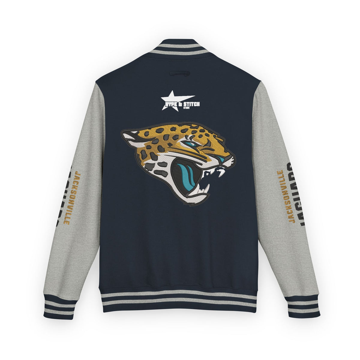 Jacksonville Jaguars Snap-Button Varsity Jacket | Colorblock Outerwear Coat