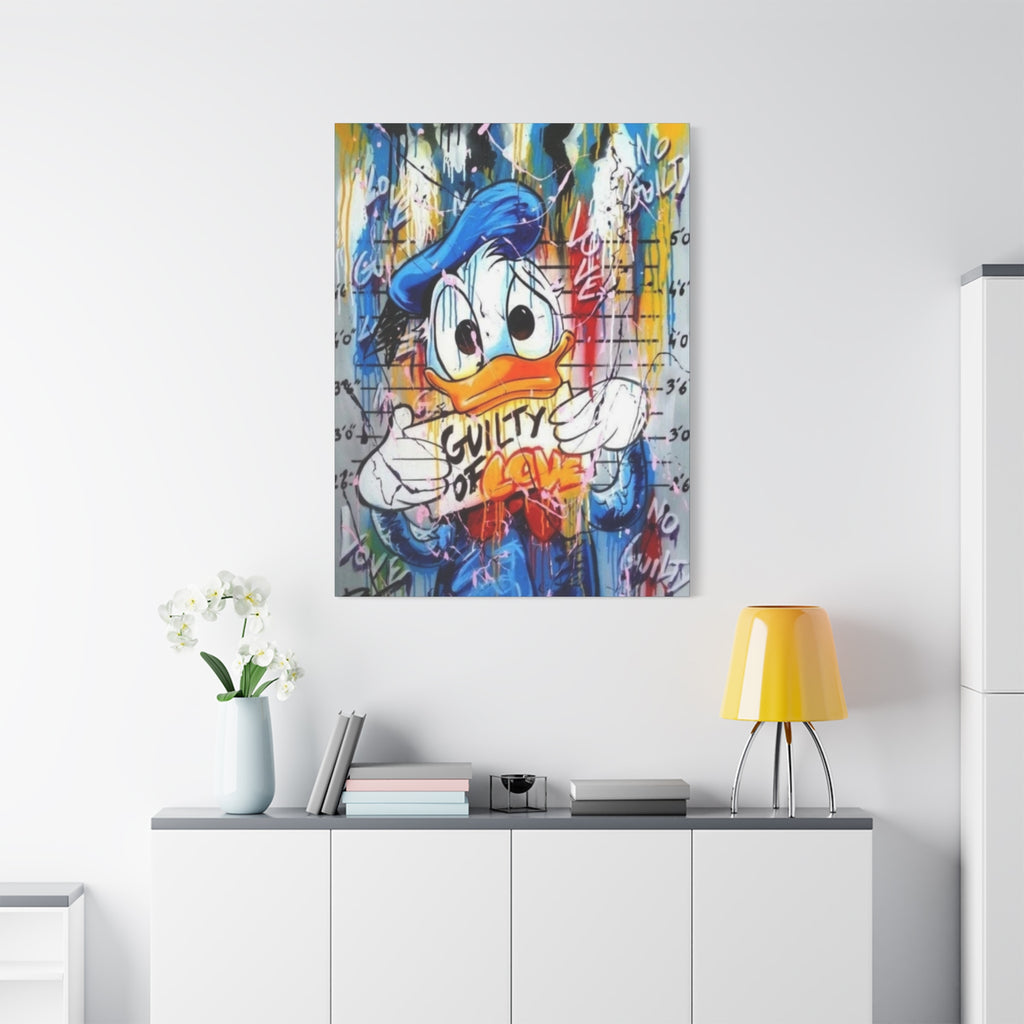 Guilty of Love Donald Duck Pop Art Canvas Wall Decor