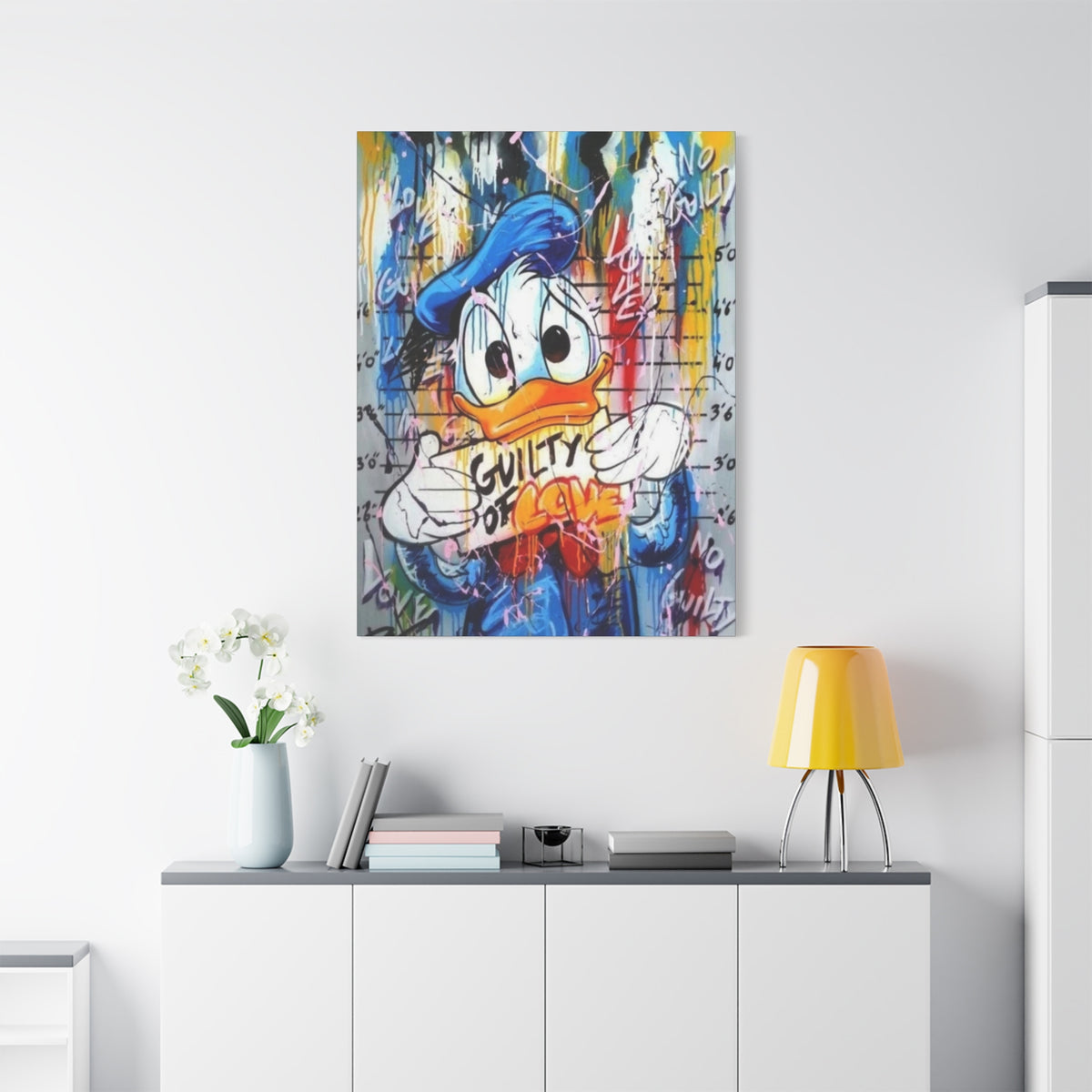 Guilty of Love Donald Duck Pop Art Canvas Wall Decor