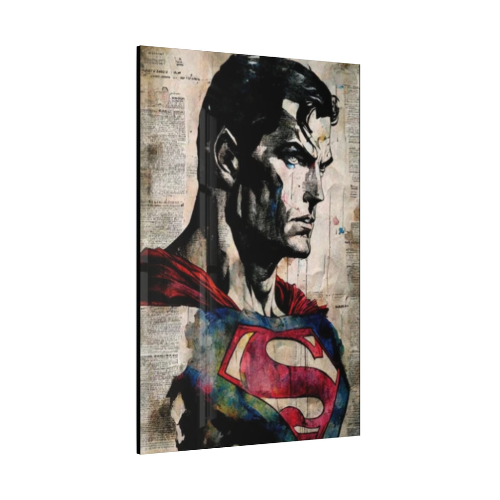 Superman Wall Art Vintage Newspaper Comic Print – Gritty Man of Steel Pop Art Poster